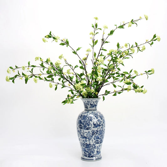 Blue White Blue Porcelain Vase Elegant Garden Ceramic Vases For Flowers Large Bird Flower Bottle Vases