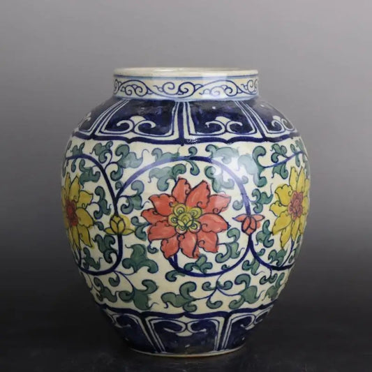 Jingdezhen Plant Pot Ceramic Blue And White Red Yellow Chinese Vase Antique Pot Flower Planter