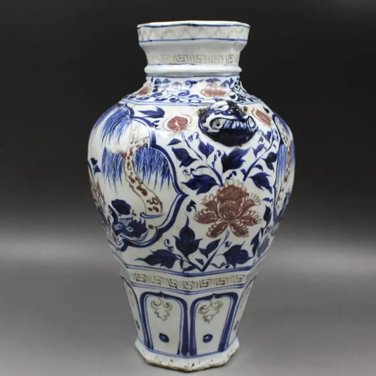 Blue White Porcelain Vases for Decor Flower Duck Ceramic Vase for Plants Tall Bouquet Vase Ancient Painting